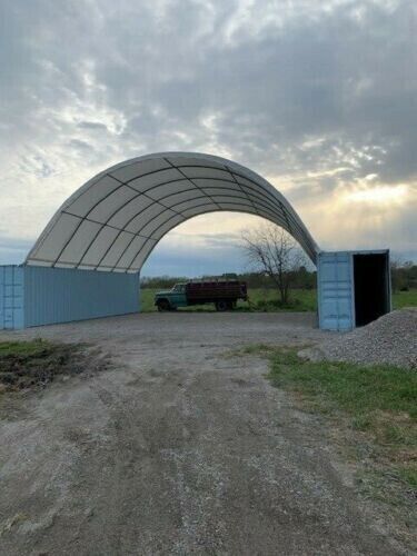 20x40x6.5 Heavy Duty 15oz PVC Container Shelter, Container Shelter