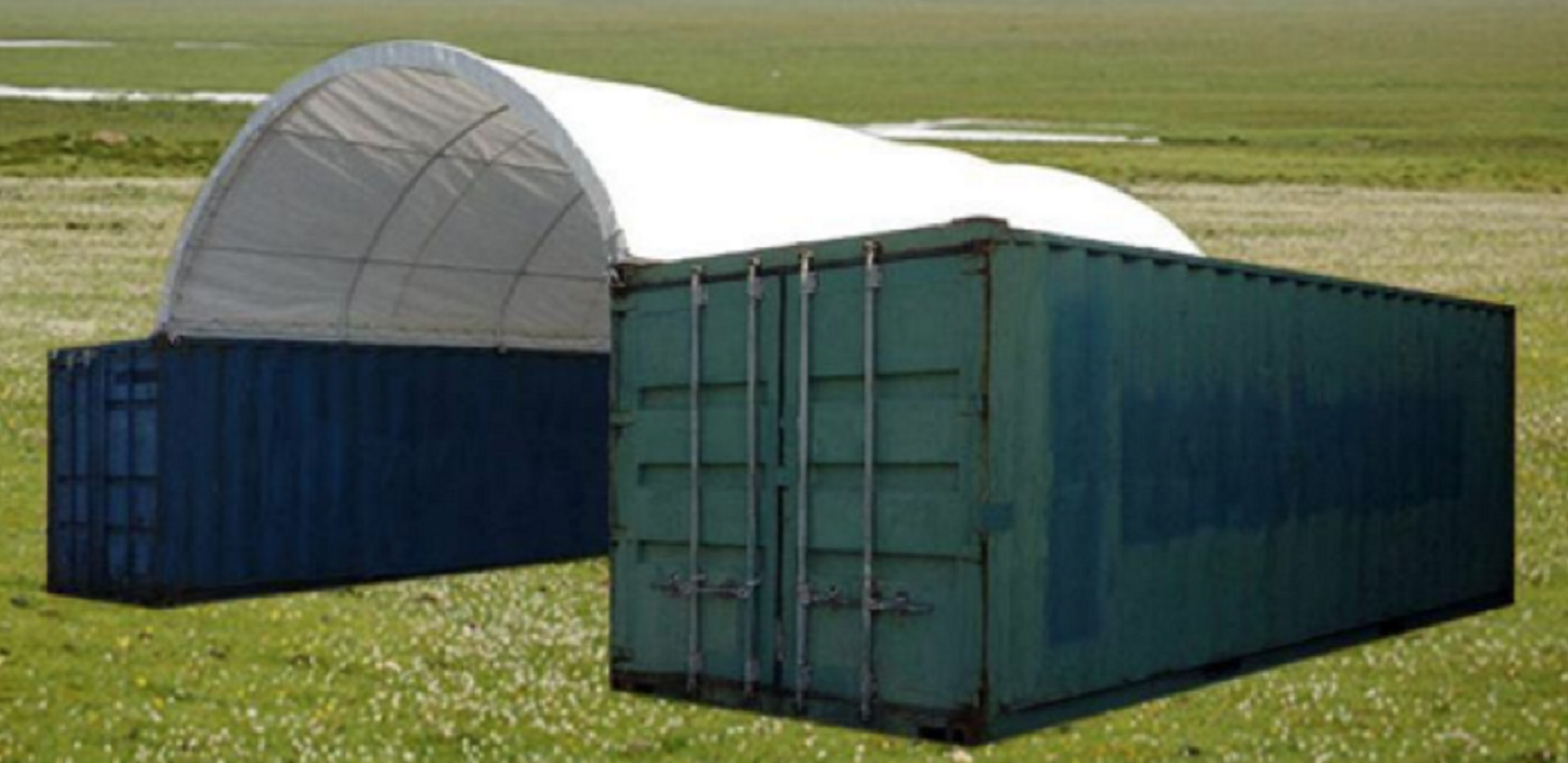 20x40x6.5 Heavy Duty 15oz PVC Container Shelter, Container Shelter