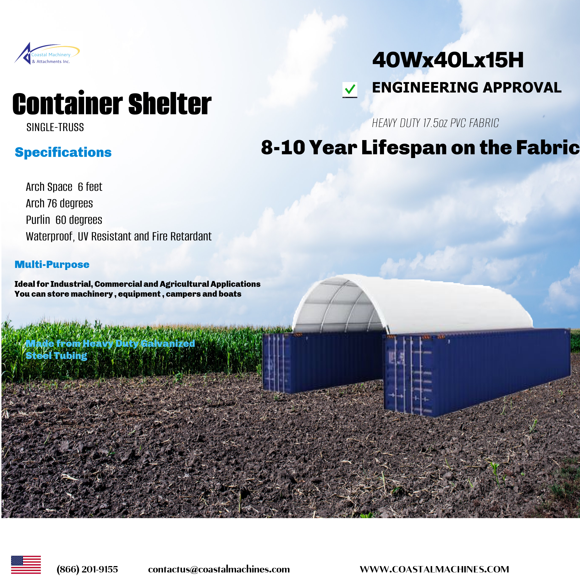 40ft Long Container Shelters - Container Domes & Shelters